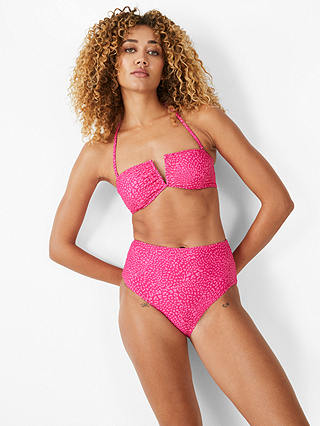 HUSH Billie Bandeau Bikini Top, Contrast Leopard