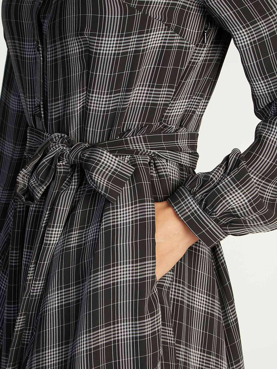 Buy Aab Mono Plaid Check Maxi Dress, Grey Online at johnlewis.com