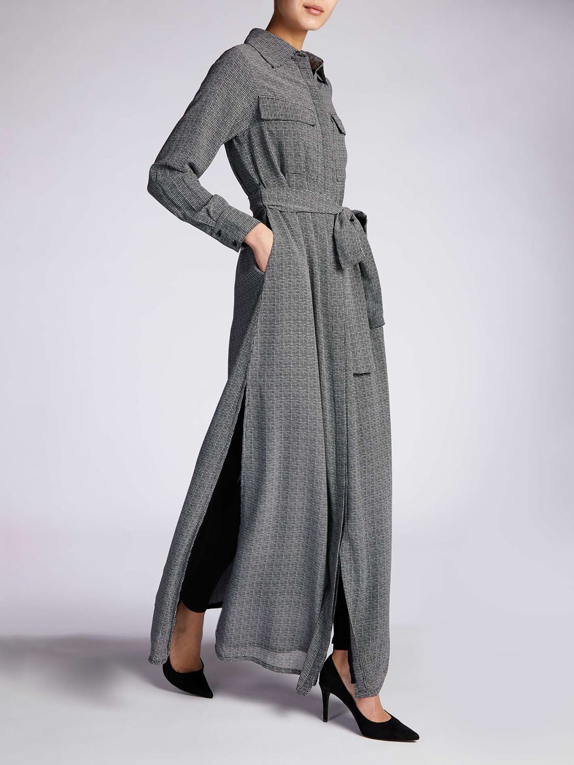 Buy Aab Textured Print Maxi Dress, Grey Online at johnlewis.com