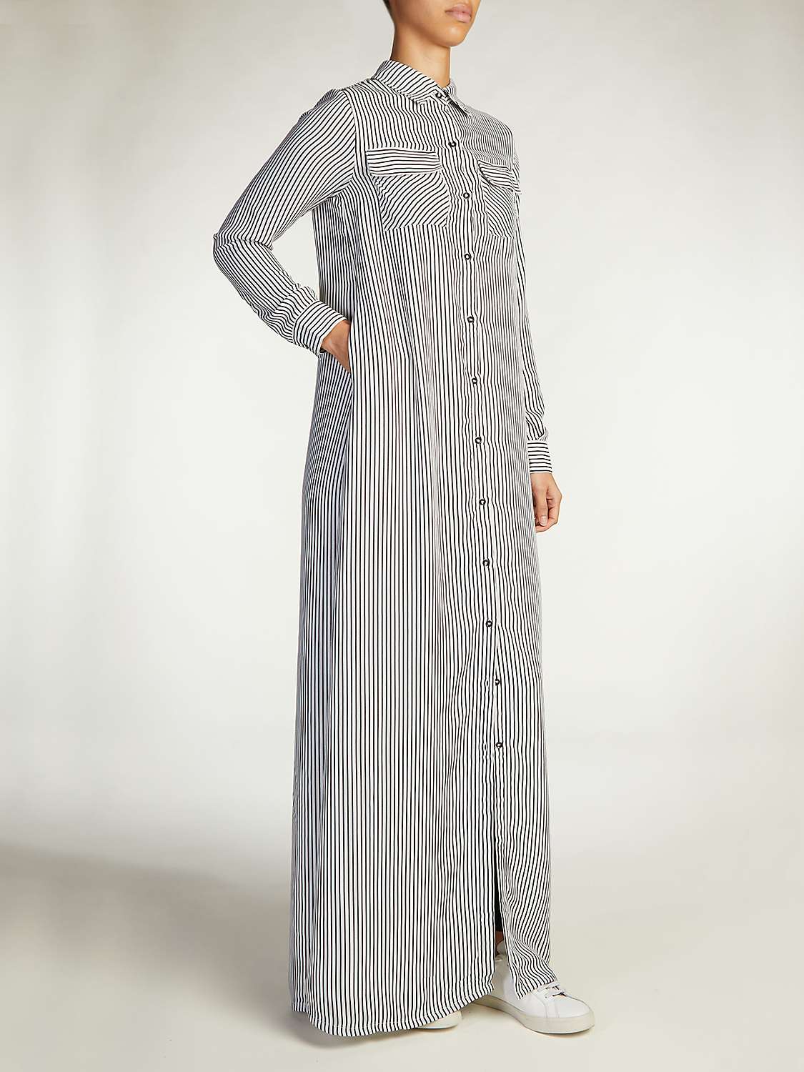 Buy Aab Mono Stripe Maxi Dress, White/Black Online at johnlewis.com