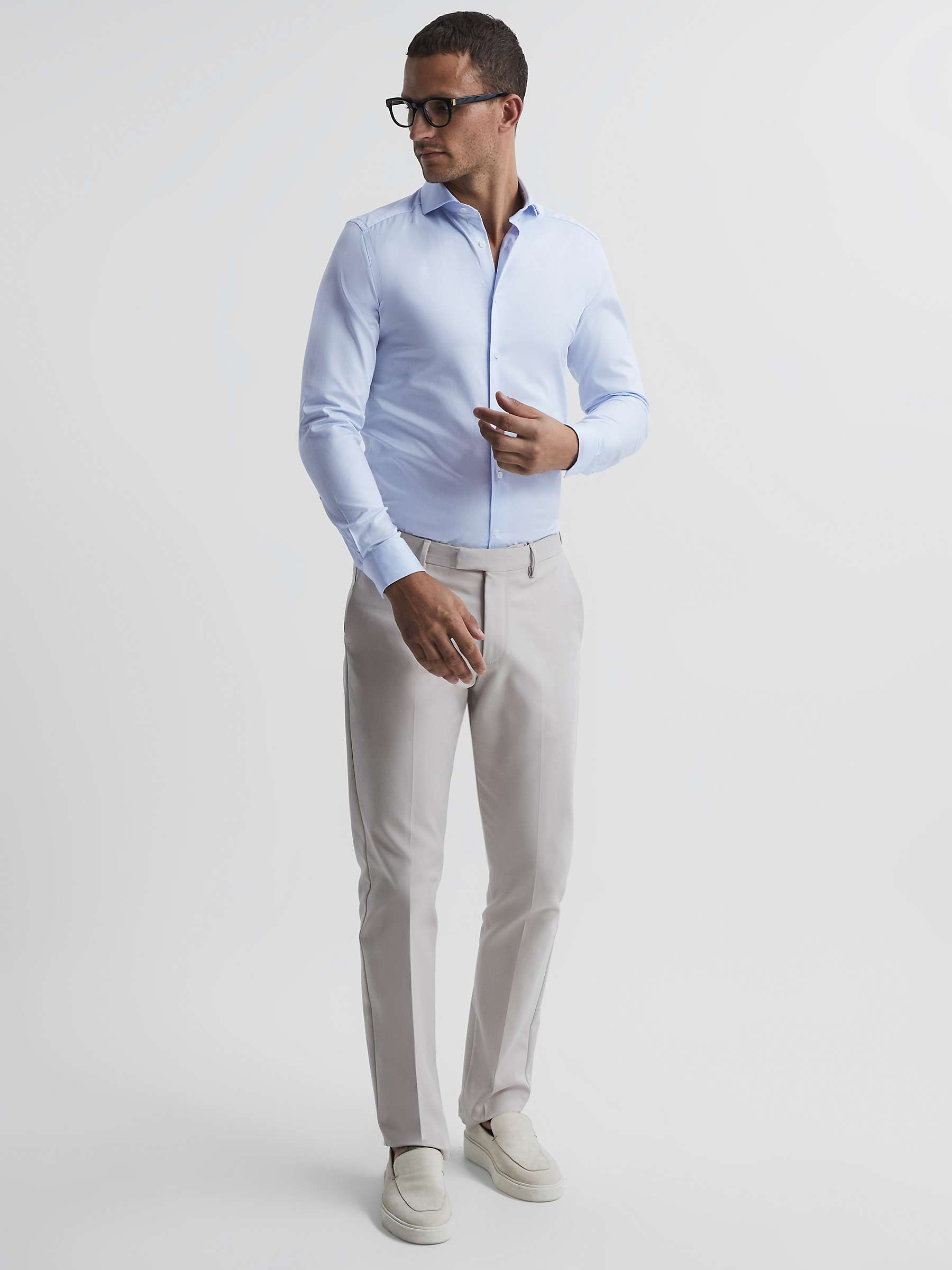Buy Reiss Storm Cotton Twill Slim Fit Long Sleeve Shirt Online at johnlewis.com