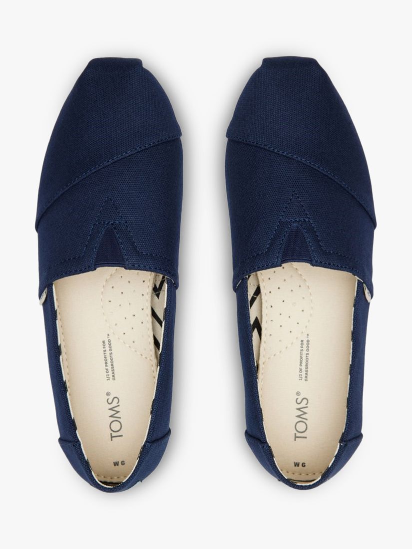 TOMS Alpargata Espadrille Shoes, Navy at John Lewis & Partners