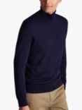 Charles Tyrwhitt Merino Wool Roll Neck Jumper, Navy