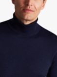 Charles Tyrwhitt Merino Wool Roll Neck Jumper, Navy