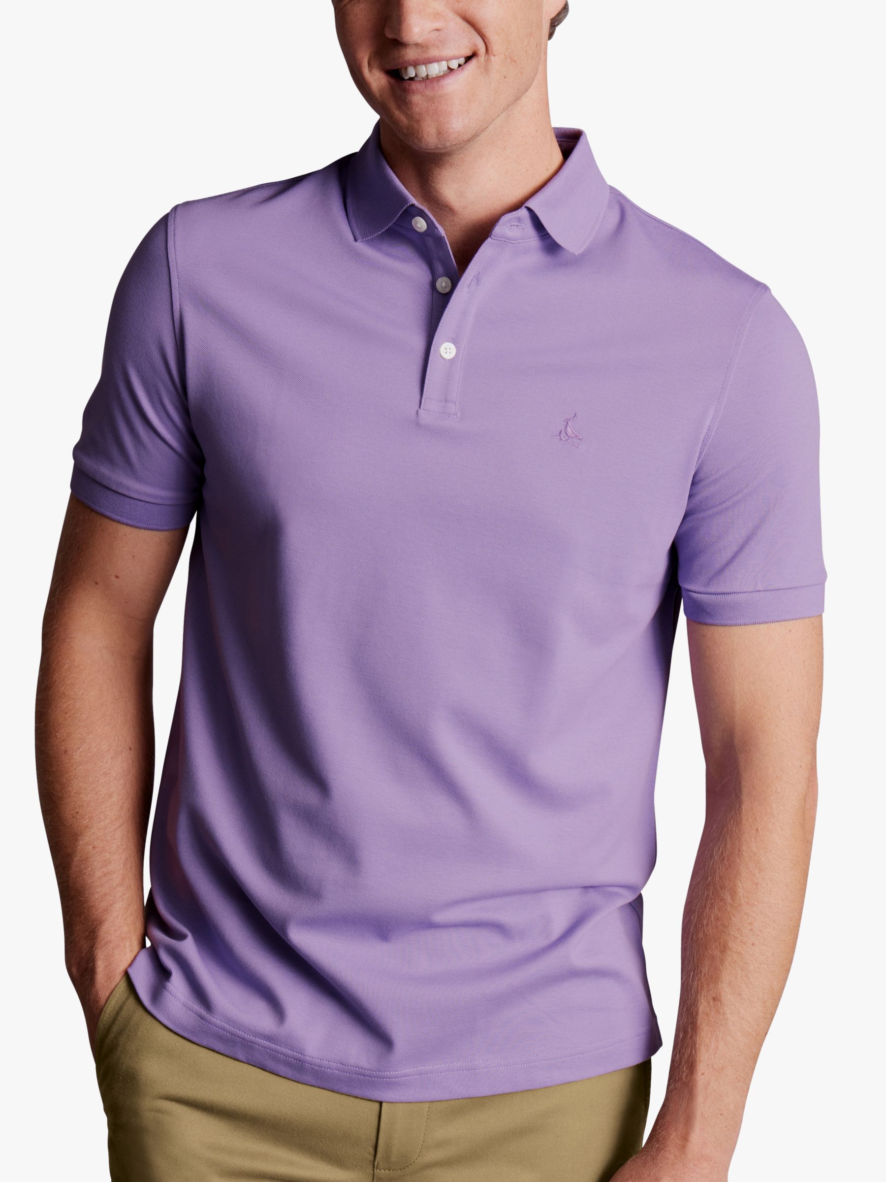 Charles Tyrwhitt Pique Polo Shirt, Lilac Purple, S