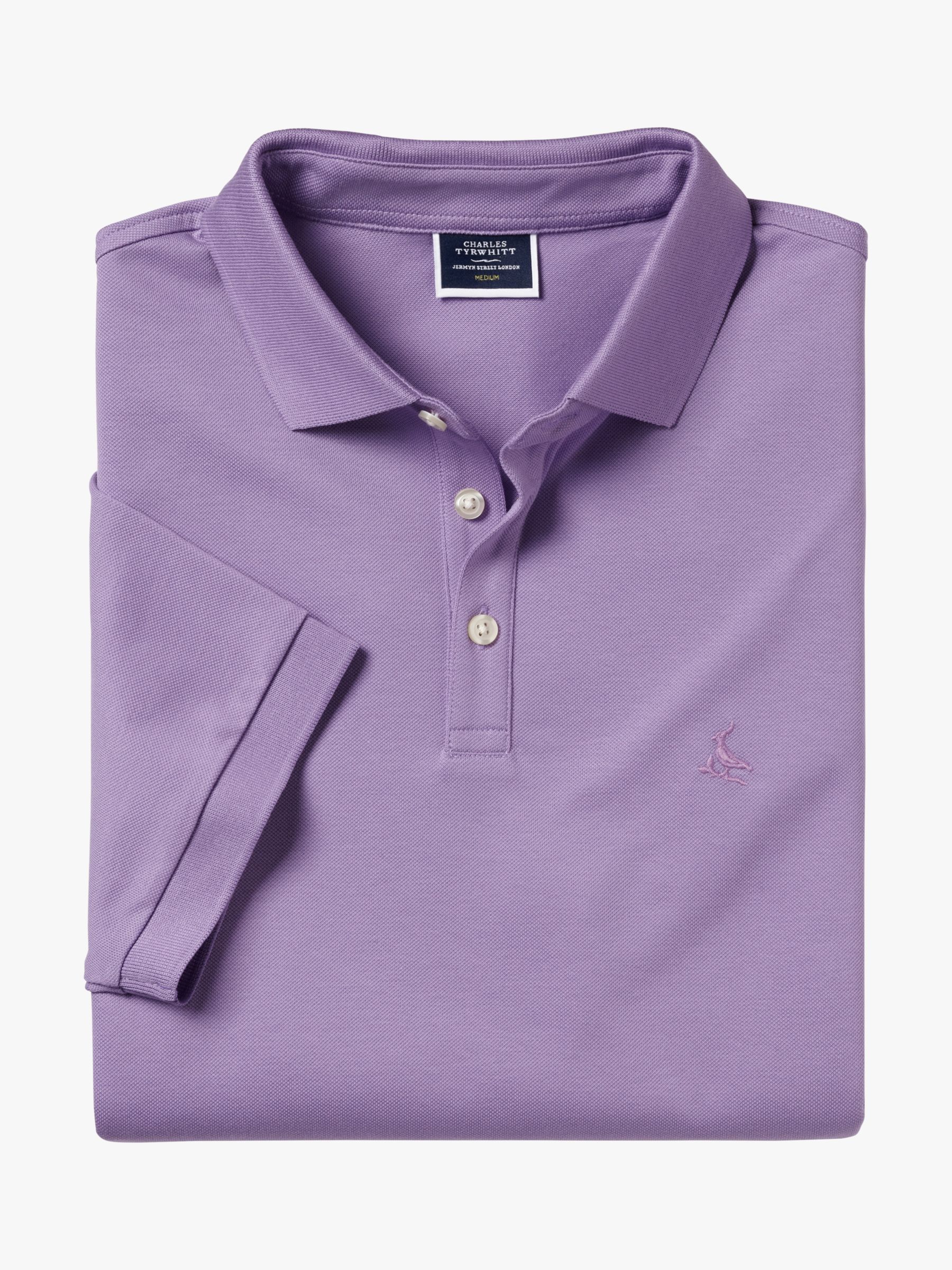 Charles Tyrwhitt Pique Polo Shirt, Lilac Purple, S