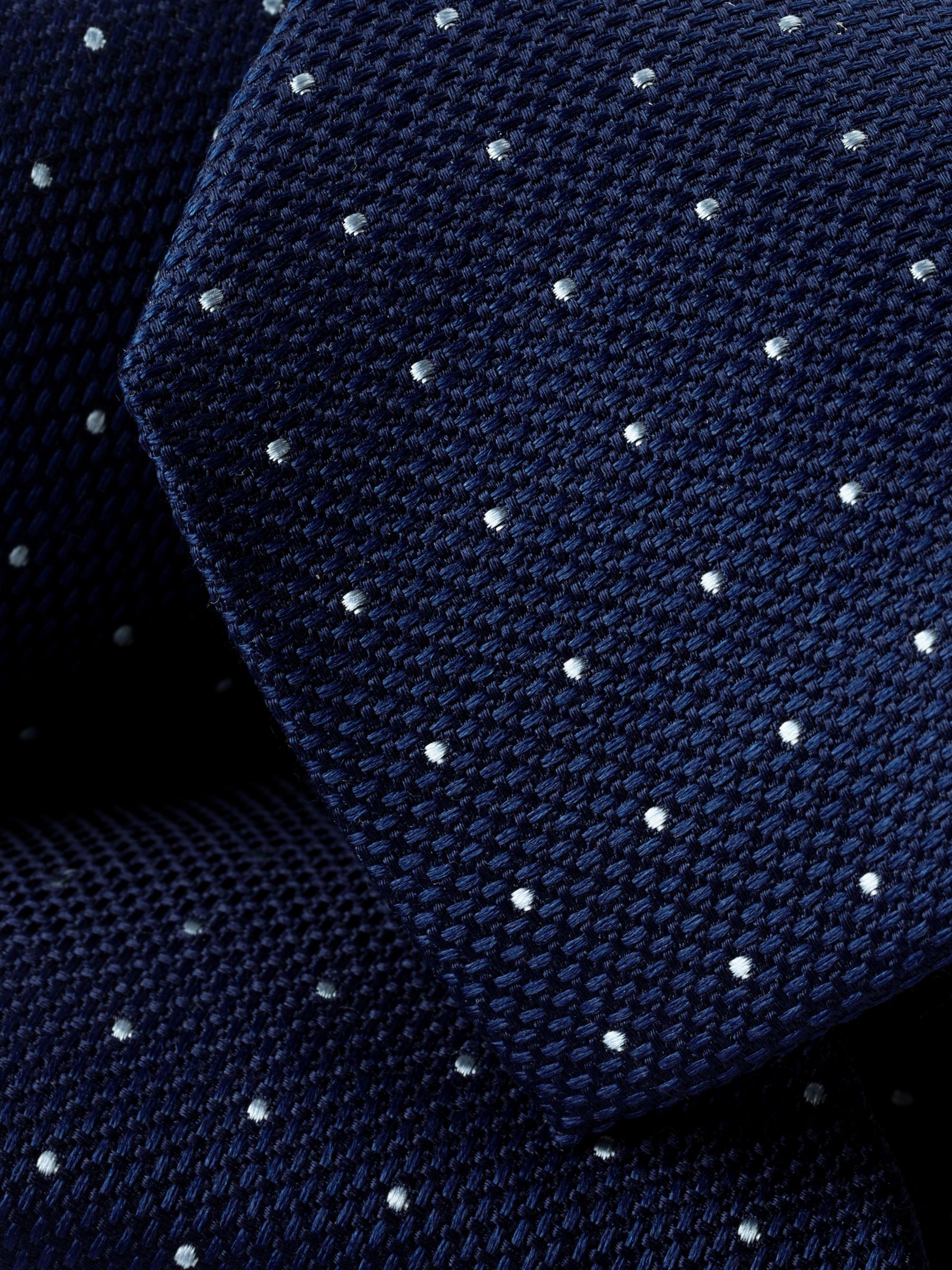 Charles Tyrwhitt Spot Print Stain Resistant Silk Tie, Petrol Blue, One Size