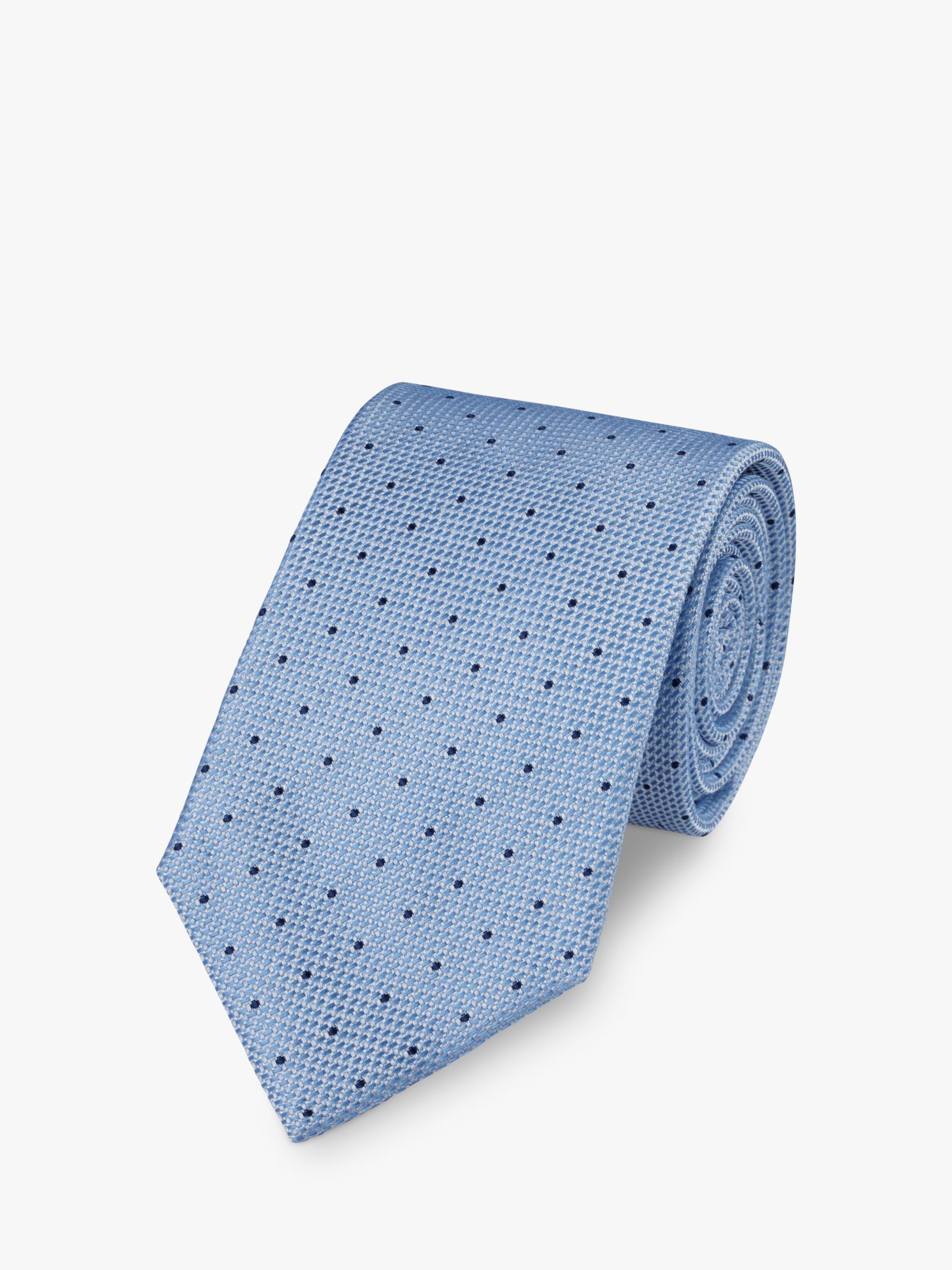 Charles Tyrwhitt Dot Print Stain Resistant Silk Tie, Sky Blue at John ...