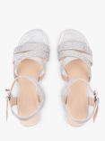 Paradox London Merida Shimmer Embellished Strap Sandals, Silver