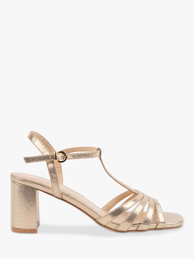 Paradox London Mercy Shimmer Cage Sandals, Champagne, 3