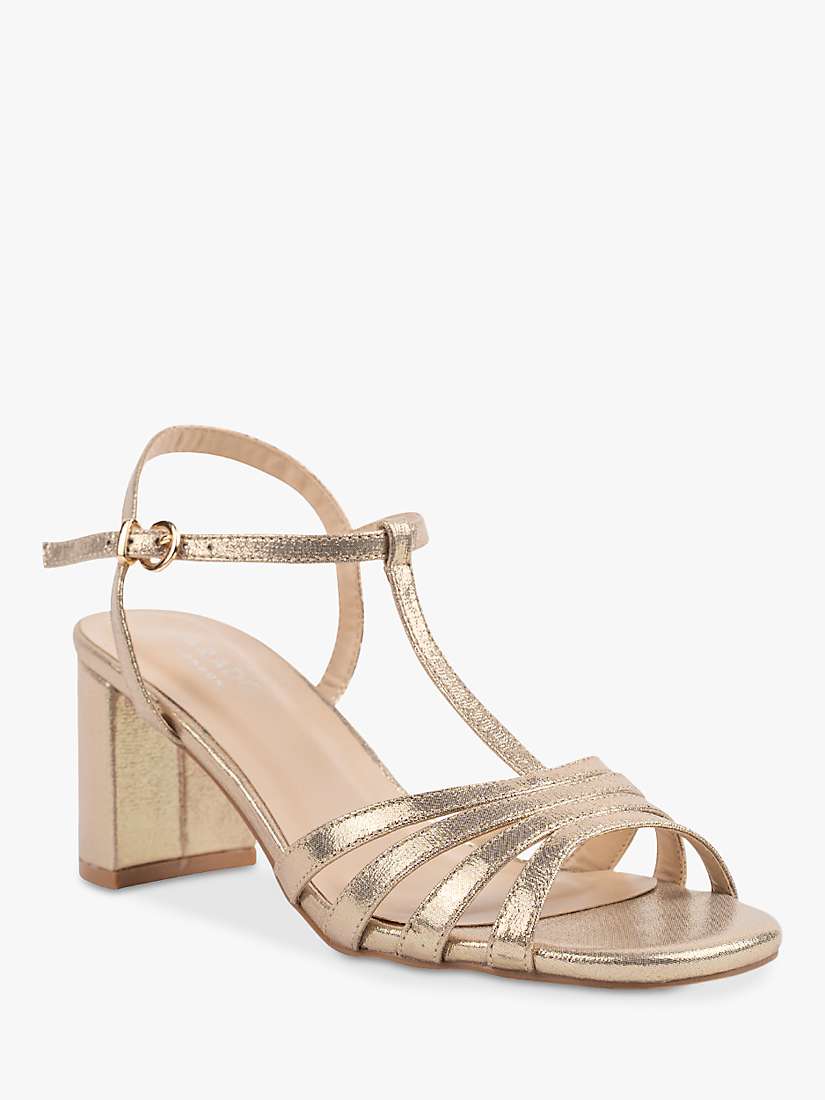 Paradox London Mercy Shimmer Cage Sandals, Champagne at John Lewis ...
