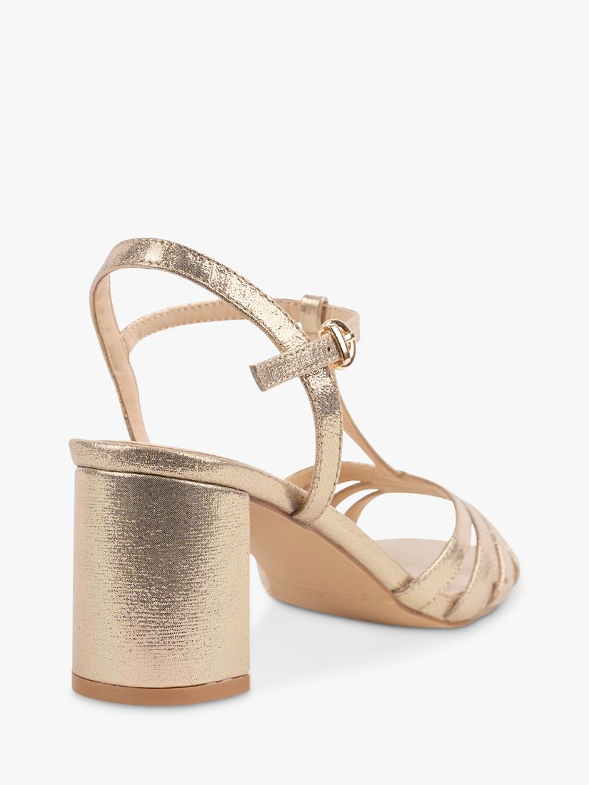 Paradox London Mercy Shimmer Cage Sandals, Champagne, 3