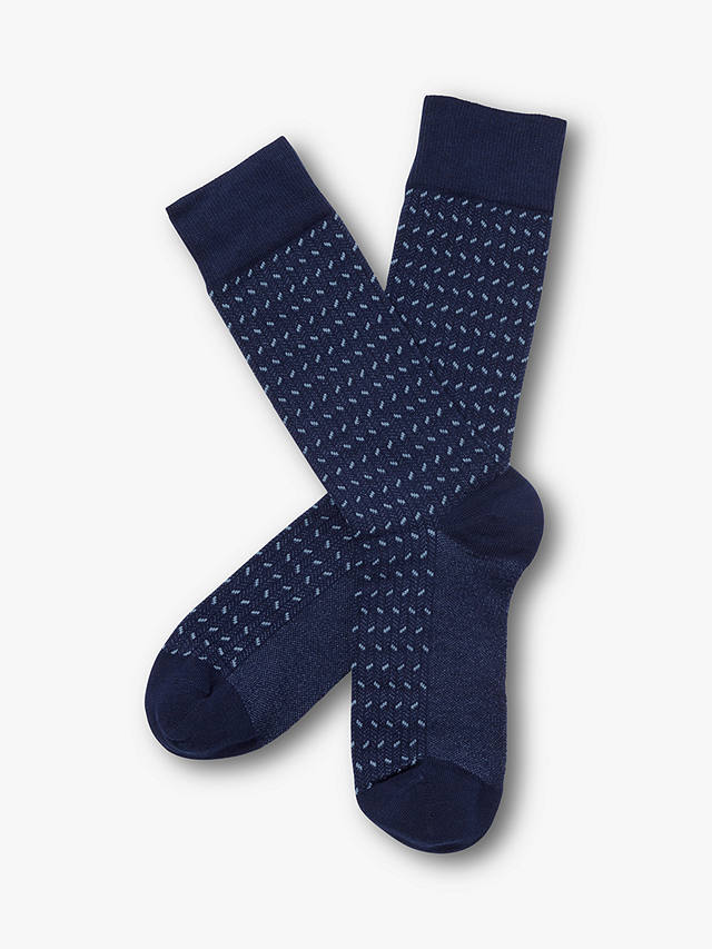 Charles Tyrwhitt Herringbone Socks, Denim Blue