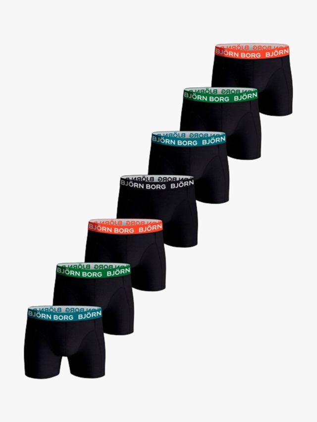 Björn Borg Cotton Stretch Boxer Briefs, Pack of 7, Multi, S