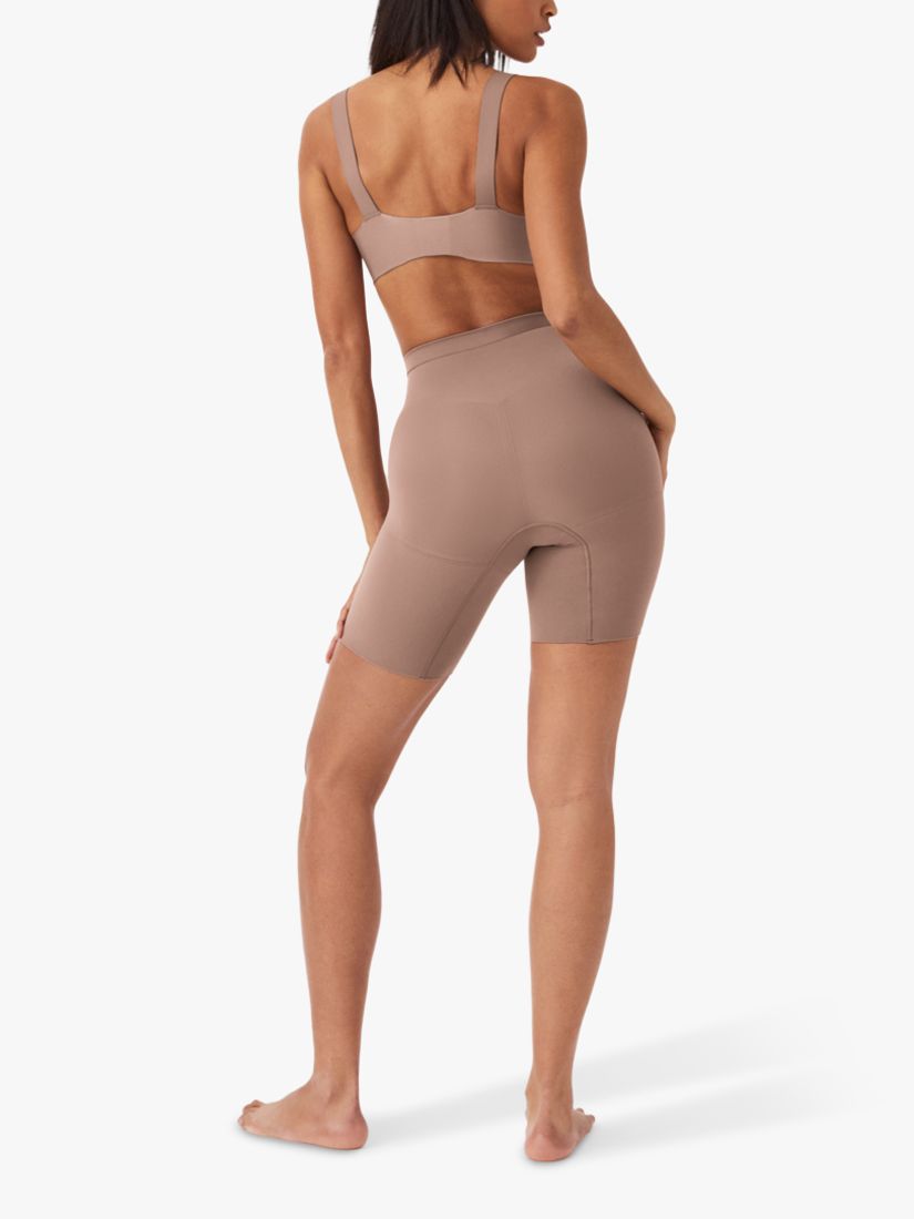 SPANX® SPANX OnCore High Waist Mid-Thigh Shorts in Chestnut Brown