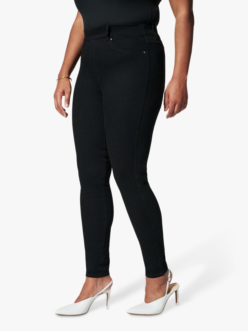 Spanx Ankle Length Skinny Jeans, Clean Black at John Lewis & Partners