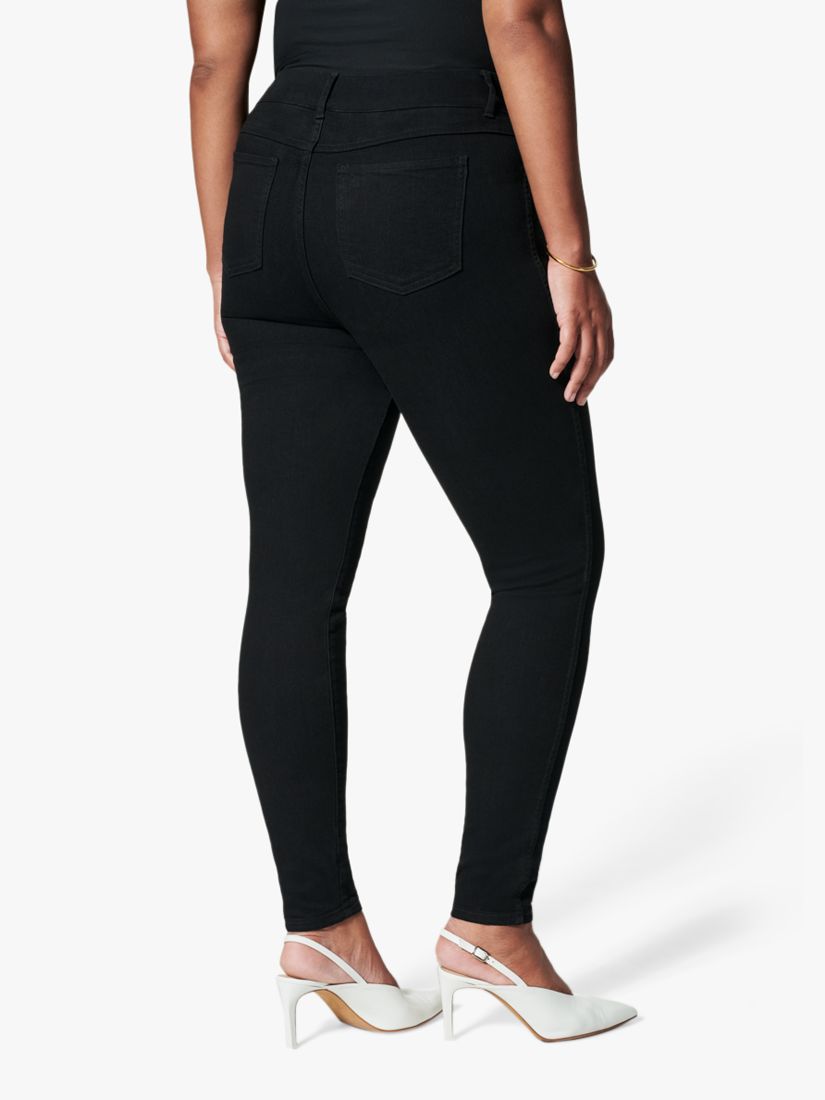 Spanx Size XL Black Cotton Denim Elastic Waist Skinny Pants