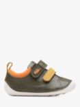 Clarks Kids' Tiny Rex Leather Pre-Walker Trainers, Khaki