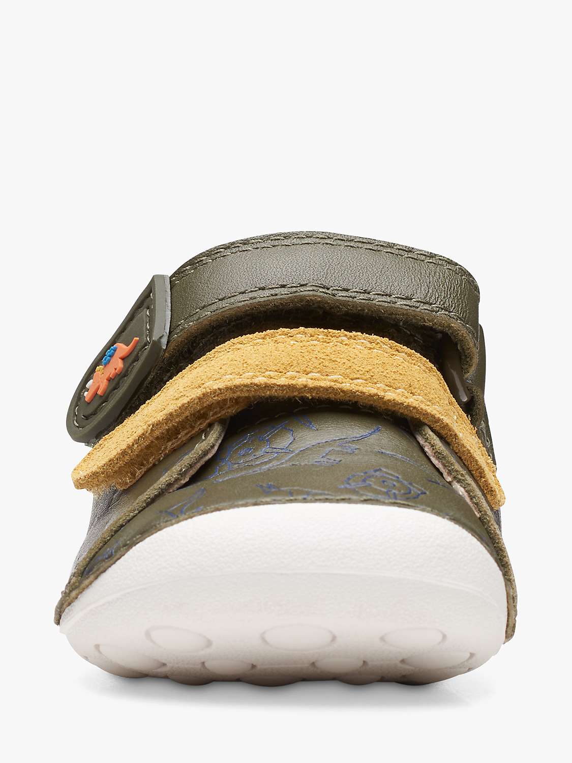 Buy Clarks Kids' Tiny Rex Leather Pre-Walker Trainers, Khaki Online at johnlewis.com