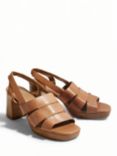 HUSH Fiona Leather Platform Sandals, Tan