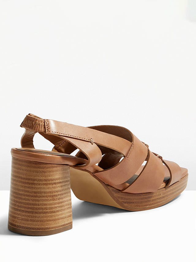 HUSH Fiona Leather Platform Sandals, Tan