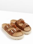 HUSH Leopard Print Woodstock Double Strap Sandals, Multi