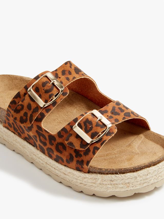 HUSH Leopard Print Woodstock Double Strap Sandals, Multi, 3