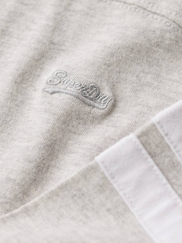Superdry Organic Cotton Vintage Logo Quarterback Top, Glacier Grey Marl