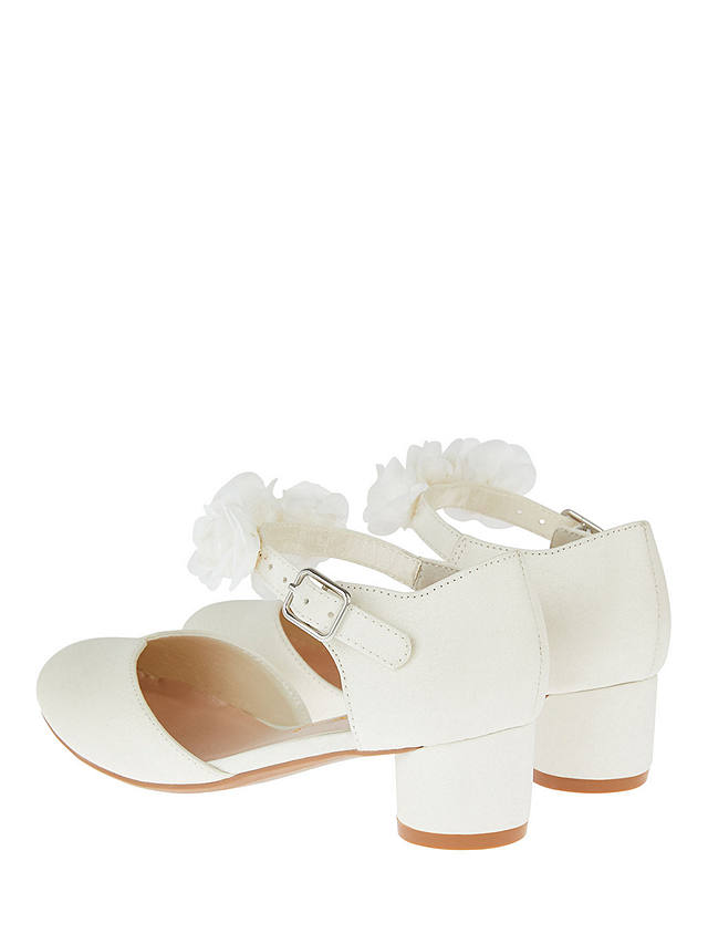 Monsoon Kids' Corsage Two Part Heels, Ivory