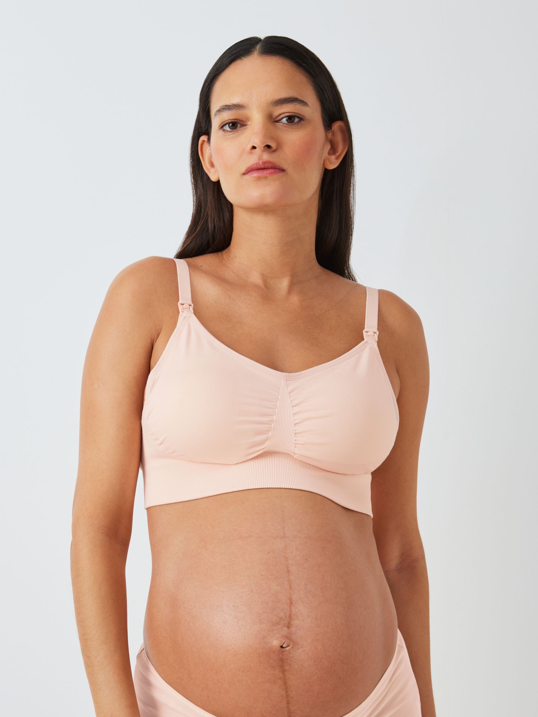 John Lewis Maria Seam Free Maternity Bra, Pack of 2, Navy/Pink at John Lewis  & Partners