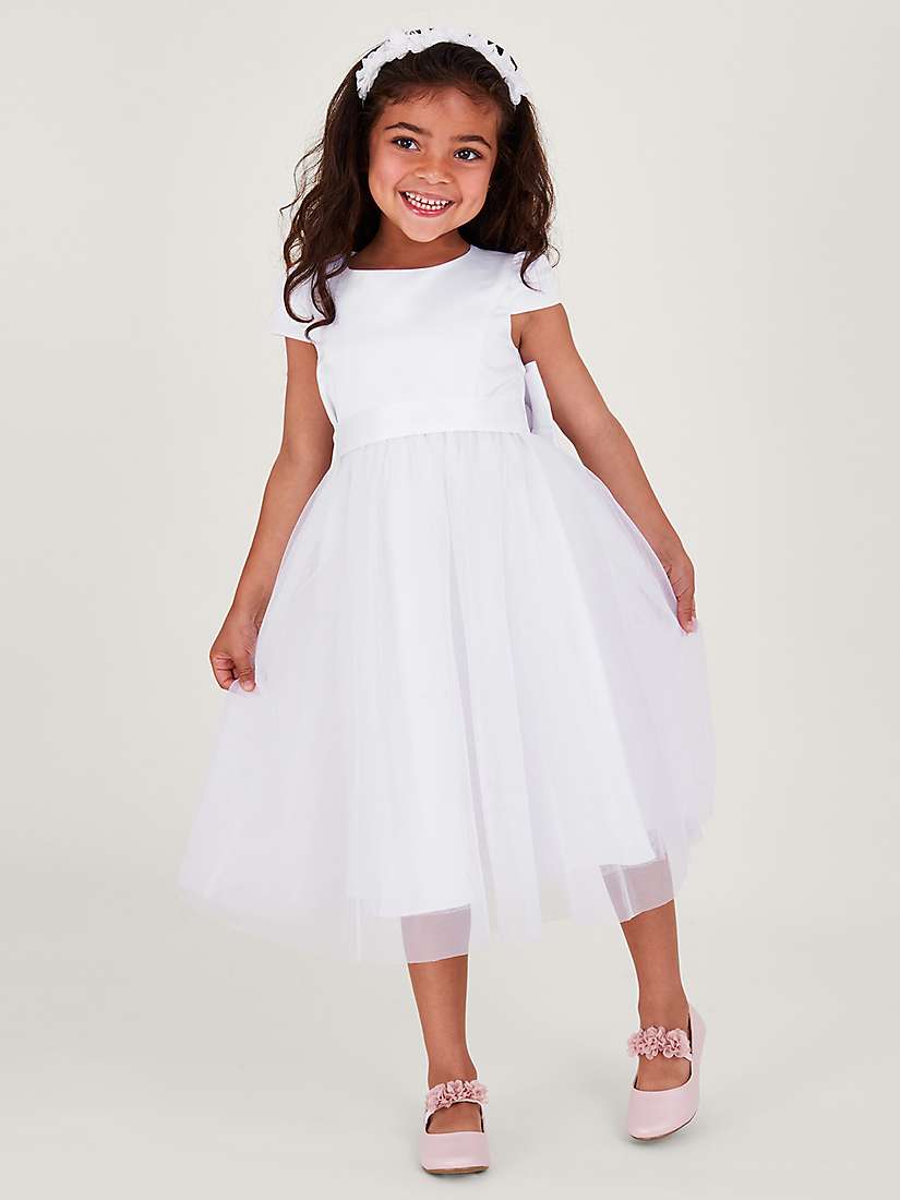 Buy Monsoon Kids' Tulle Bridesmaid Dress, White Online at johnlewis.com