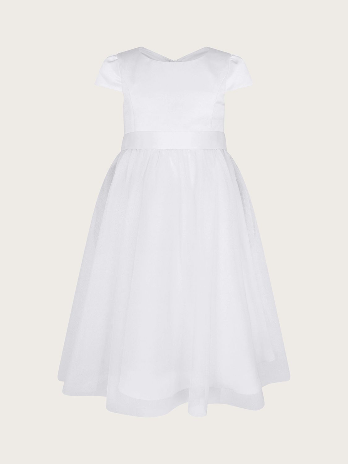 Monsoon Kids' Tulle Bridesmaid Dress, White, 3 years