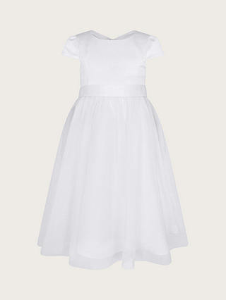 Monsoon Kids' Tulle Bridesmaid Dress, White