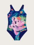 Monsoon Kids' Koala Graphic Swimsuit, Navy