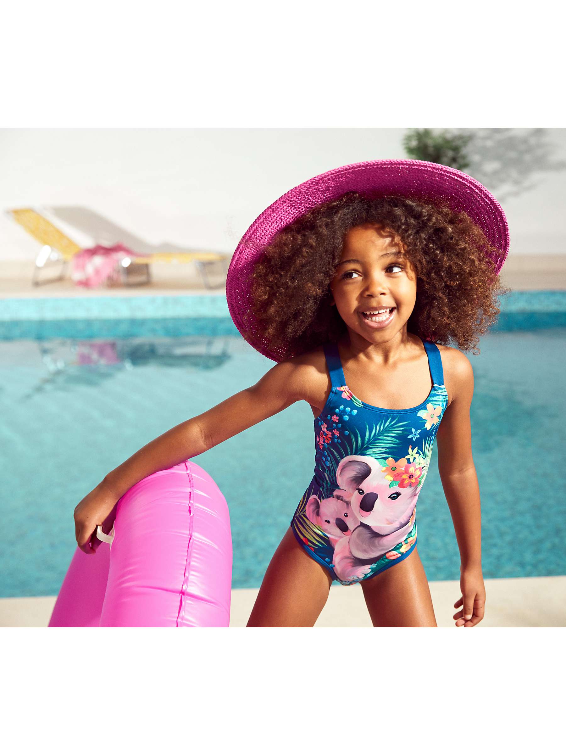 Buy Monsoon Kids' Koala Graphic Swimsuit, Navy Online at johnlewis.com