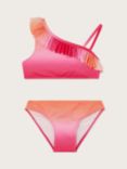 Monsoon Kids' Ombre Asymmetric Bikini, Pink