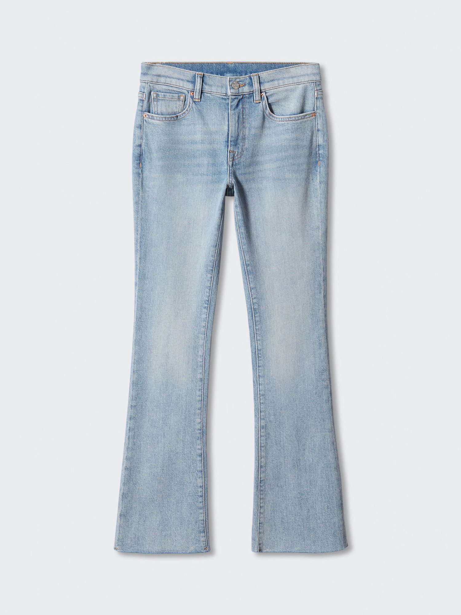 Mango Dafne Low Rise Flare Jeans, Open Blue, 4