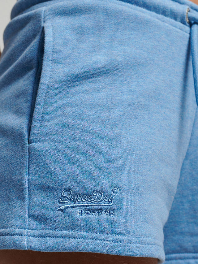 Superdry Vintage Logo Embroidered Jersey Shorts, Blush Blue Marl