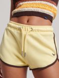 Superdry Vintage Jersey Racer Shorts, Yellow/Chocolate Brown
