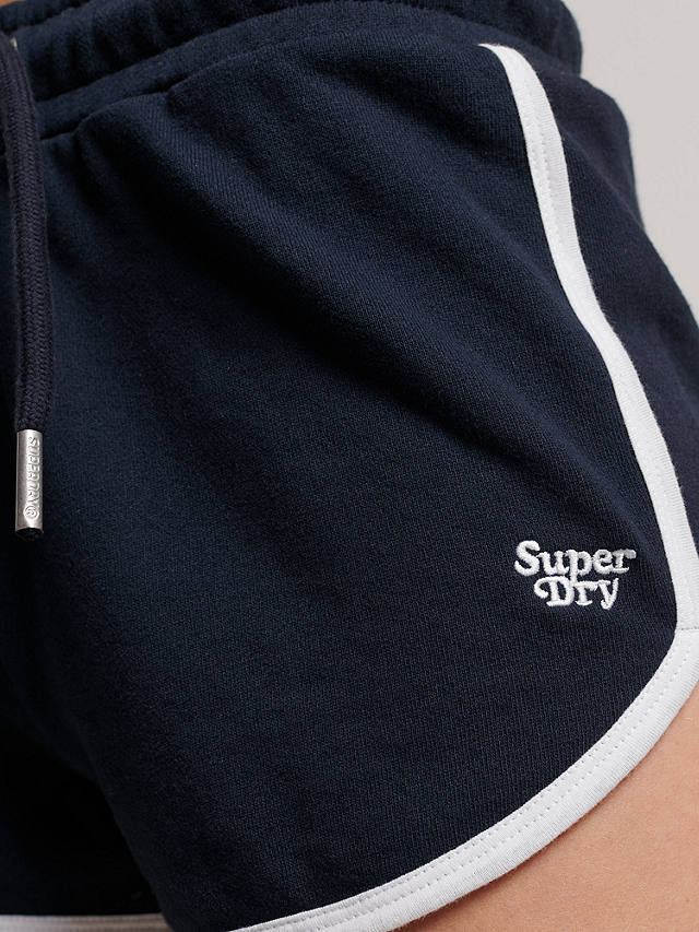 Superdry Vintage Jersey Racer Shorts, Navy/Optic White