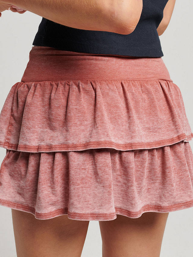 Superdry Vintage 90s Ruffle Mini Skirt, Desert Sand Pink