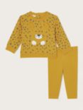 Monsoon Baby Leopard Print Sweatshirt & Leggings Set, Mustard