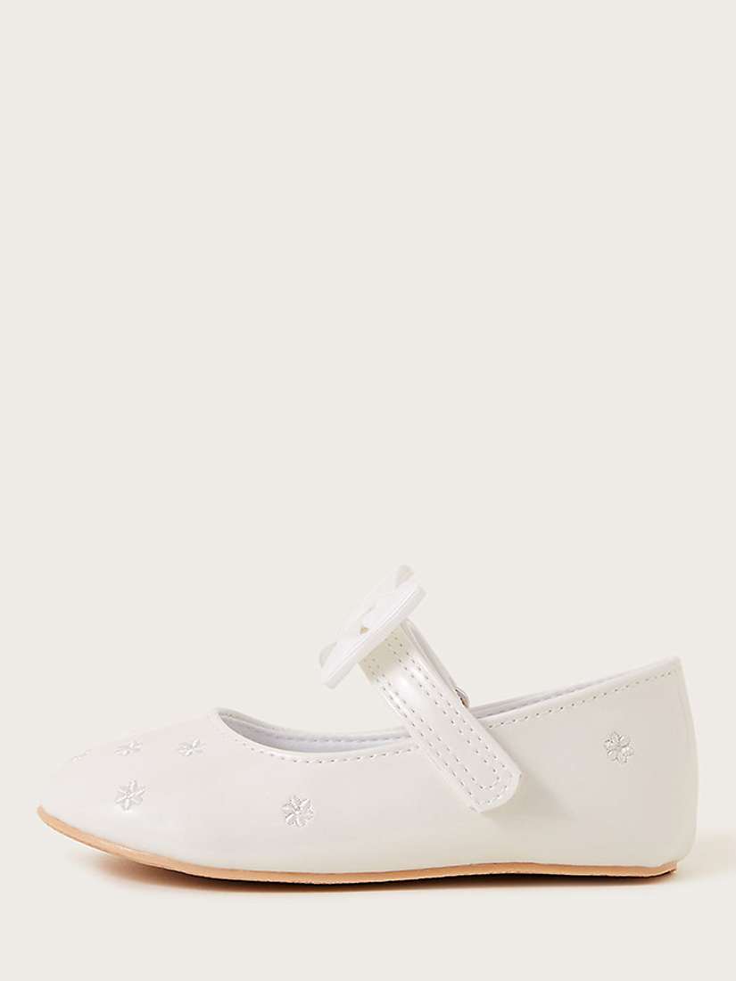 Buy Monsoon Baby Patent Daisy Walkers, Ivory Online at johnlewis.com