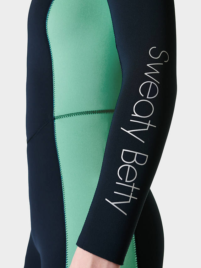 Sweaty Betty Long Sleeve Surf Wetsuit, French Navy/Multi