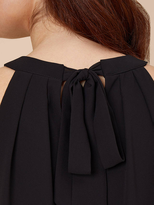 Adrianna Papell Halterneck Midi Chiffon Dress, Black