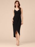 Adrianna Papell Draped Jersey Wrap Gown, Black