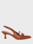 Hobbs Mischa Slingback Leather Court Shoes, Tan Ivory