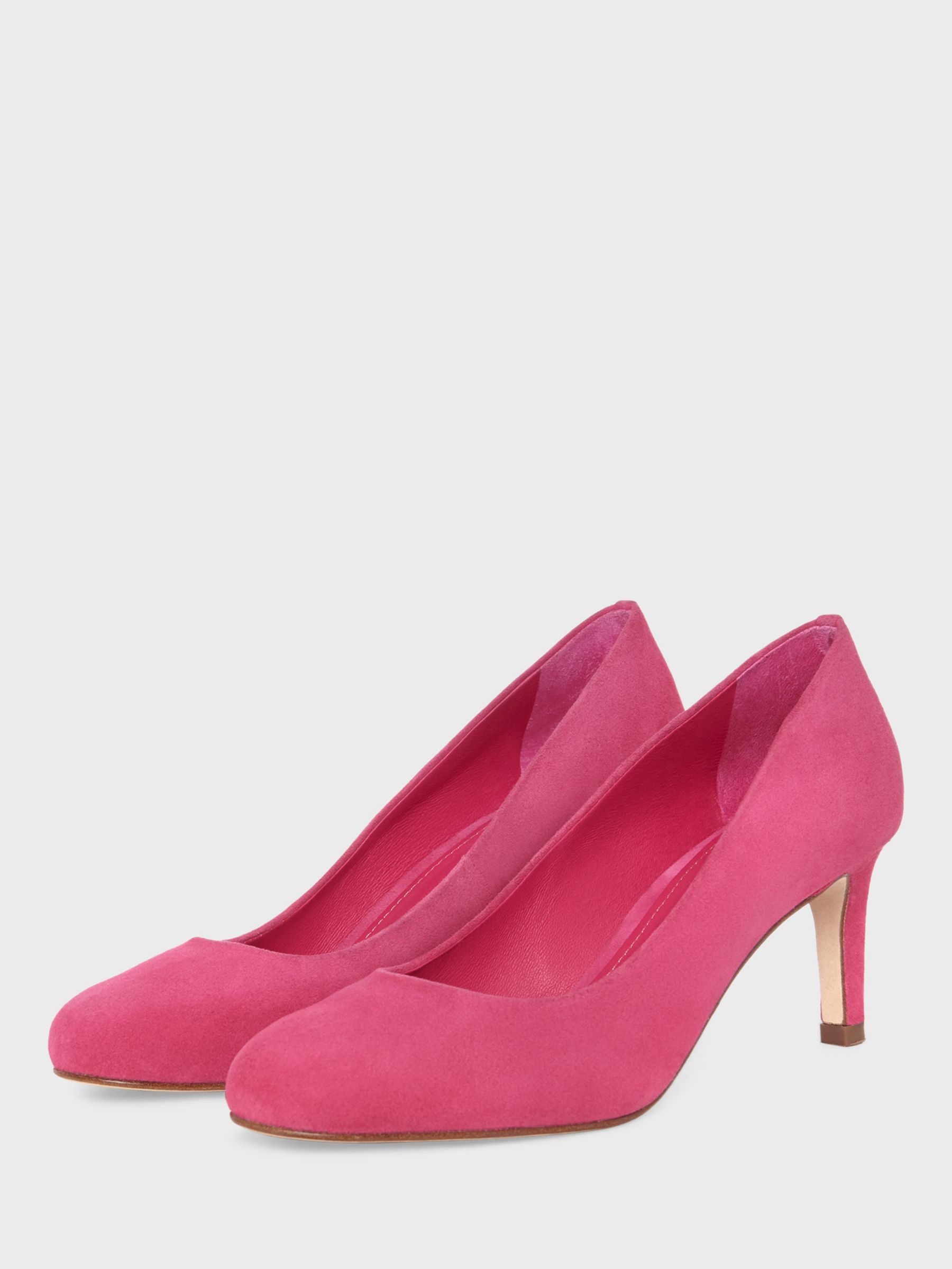 Hobbs Lizzie Suede Stiletto Heel Court Shoes, Bright Pink at John Lewis ...