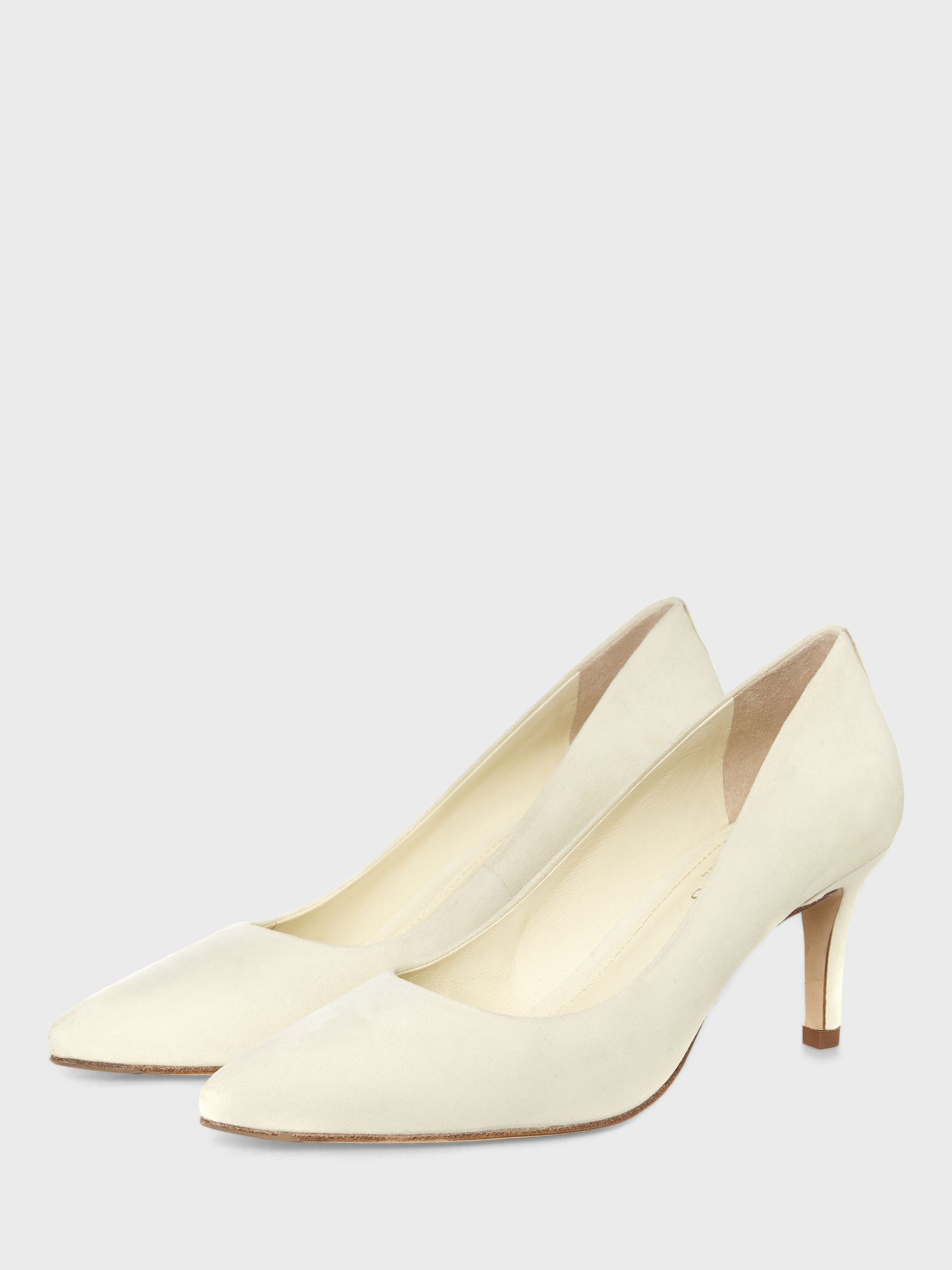 Hobbs Adrienne Suede Court Shoes, Pale Yellow at John Lewis & Partners