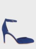 Hobbs Elliya Two Part High Heel Suede Court Shoes, Cobalt, Cobalt Blue